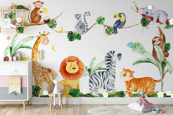 Jungle animals wall decals