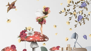 Fairy Tale Wall Decals for Baby Girl Room - Nursery Stickers with Little Fairy Decal Set