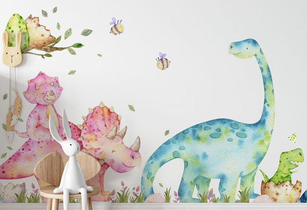 Dinosaur wall decal for bedroom or playroom | Baby wall stickers | Nursery dino decor for kids boys/girls room | L - XL - XXL