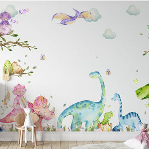Dinosaur wall decal for bedroom or playroom | Baby wall stickers | Nursery dino decor for kids boys/girls room | L - XL - XXL