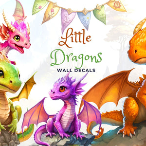Dragon wall decal for kids - Baby Dragons wall art-  Nursery wall sticker for boys