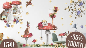 Fairy wall decal set for girl